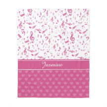 Notes musicales personnalisées et Coeurs Motif ros