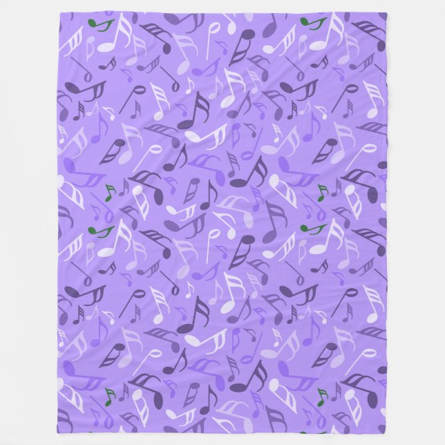 Couverture Polaire Notes musicales violet (Devant)