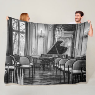 Couverture Polaire Notes vides Photographie de musique noire et blanc