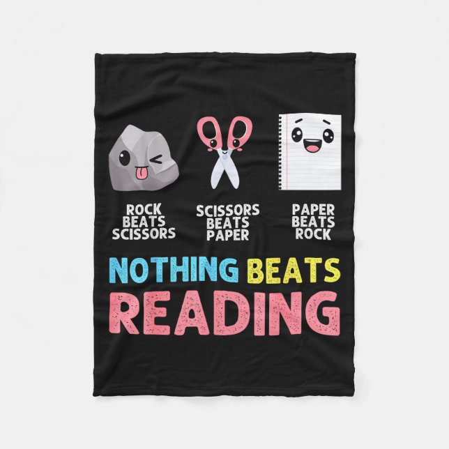 Couverture Polaire Nothing Beats Reading Funny Rock Paper Scissors  (Devant)