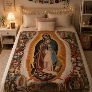 Couverture Polaire Notre-Dame de Guadalupe Religieuse Catholique Mexi