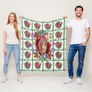 Couverture Polaire Notre-Dame de Guadalupe Vierge Aztèque Mexicaine