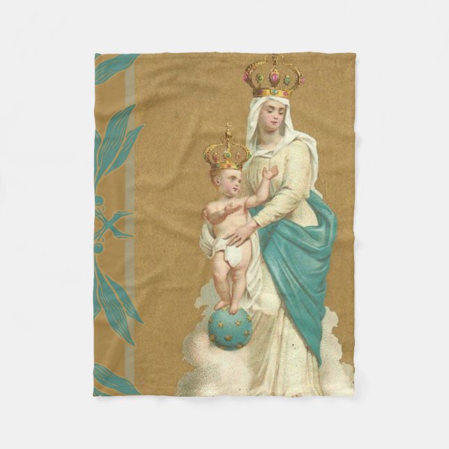 Couverture Polaire Notre Madame d'enfant Jésus de victoire (Devant)