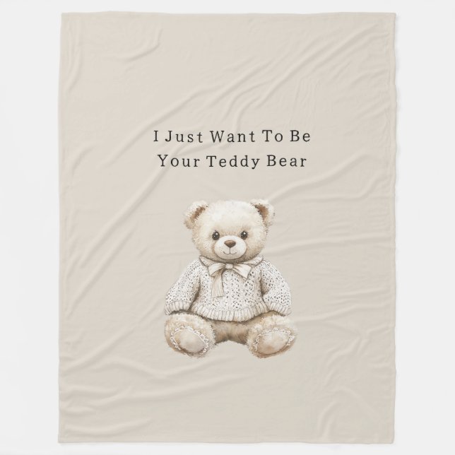 Couverture Polaire Nounours en peluche crème douce en pull (Devant)