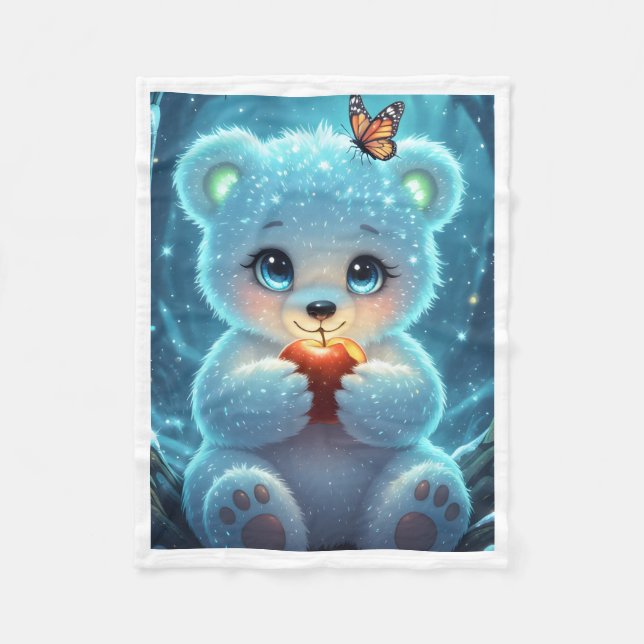 Couverture Polaire Nounours Ours avec Lancer de Pomme (Devant)