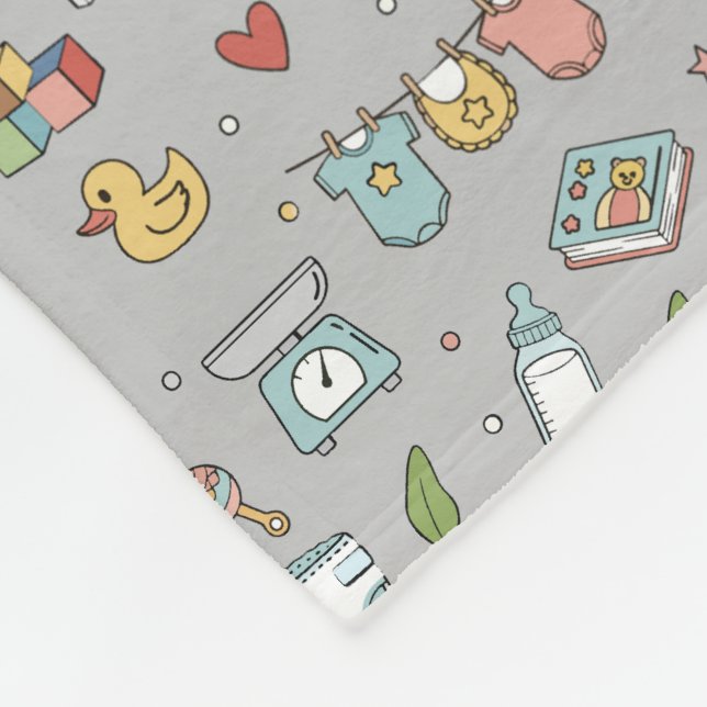 Couverture Polaire Nounours ourson canard motif sans couture bébé (Coin)