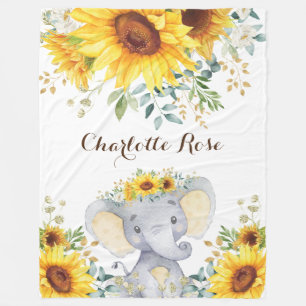 Couverture Polaire Nourrisson d'été Sunflower Elephant Baby Girl