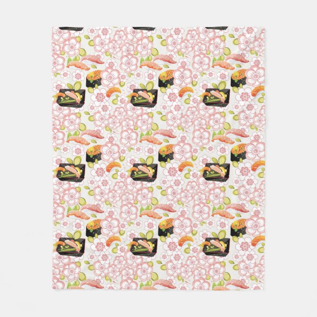 Couverture Polaire Nourriture japonaise : Motif 2 de sushi (Devant)