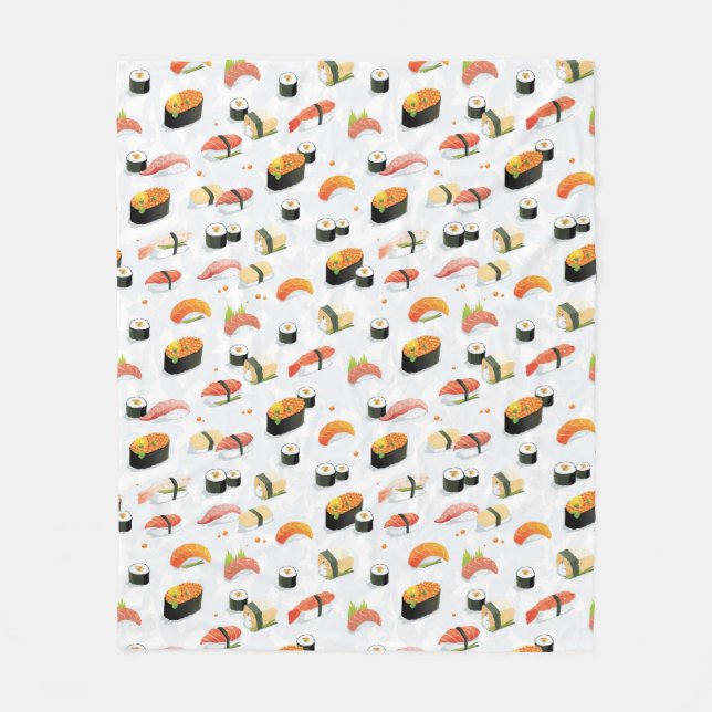 Couverture Polaire Nourriture japonaise : Motif de sushi (Devant)
