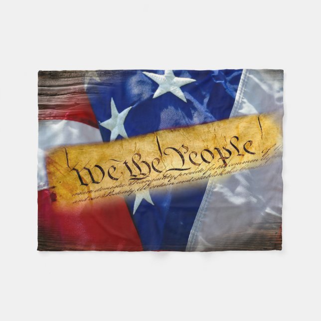 Couverture Polaire Nous Le Peuple Drapeau Américain (Devant (Horizontal))