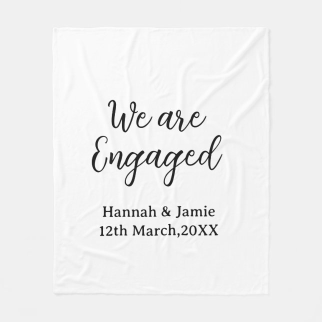 Couverture Polaire Nous sommes fiancés nom date calligraphystylish (Devant)