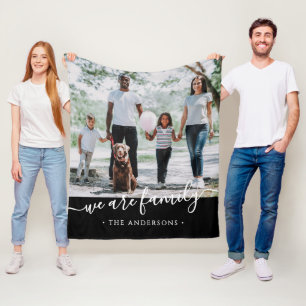 Couverture Polaire Nous sommes une famille Écriture élégante Photo & 