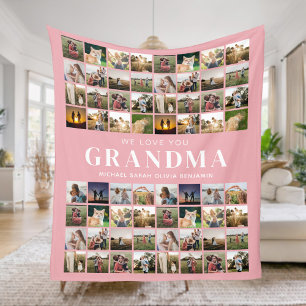 Couverture Polaire Nous t'aimons Grand-mère 64 Photo Collage