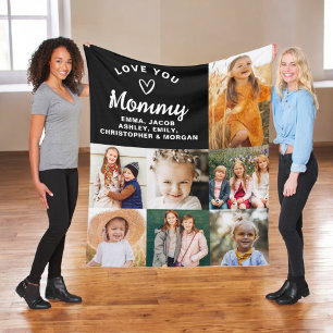 Couverture Polaire Nous t'aimons Maman Famille Photo moderne Collage