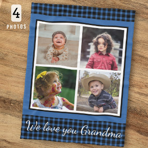 Couverture Polaire Nous vous aimons grand-mère 4 Collage photo carrea
