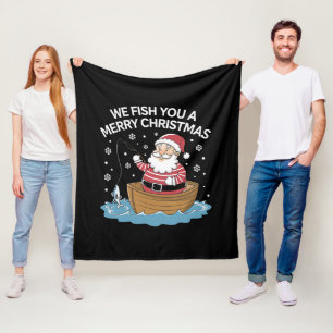 Couverture Polaire Nous vous pêchons un joyeux Noël Pêcheur Pêche
