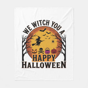 Couverture Polaire Nous vous souhaitons un joyeux Halloween Vintage