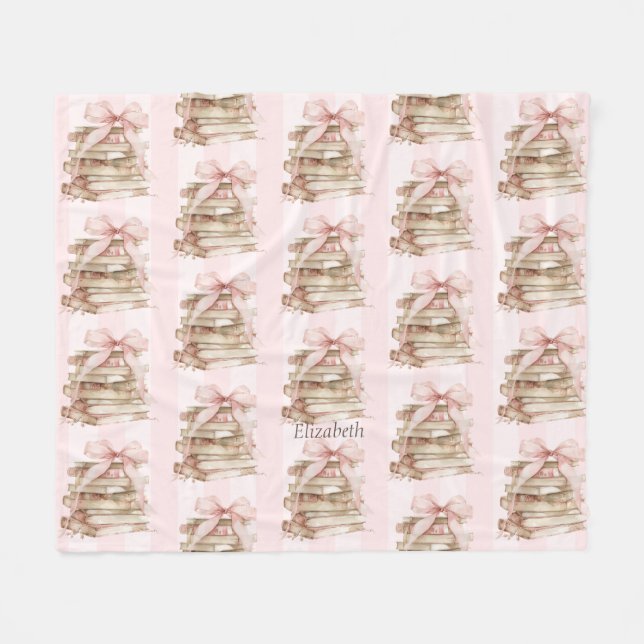 Couverture Polaire Nouveau Chapitre Rubans Roses  (Devant (Horizontal))