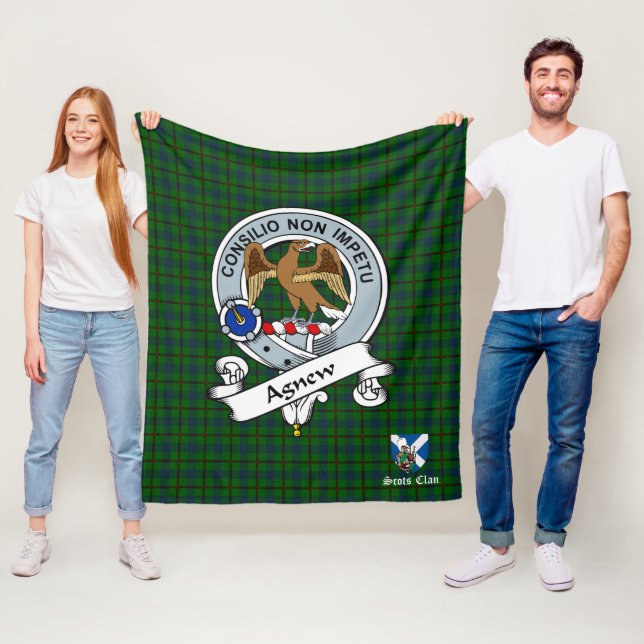 Couverture Polaire Nouveau clan de chasse Badge Scot Tartan Plaid (En situation)
