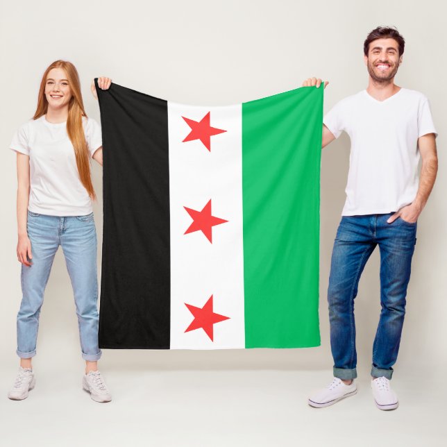 Couverture Polaire Nouveau drapeau syrien de la liberté post révoluti (En situation)