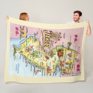 Couverture Polaire Nouveau Jersey Illustré avec Couleurs Carte Posta