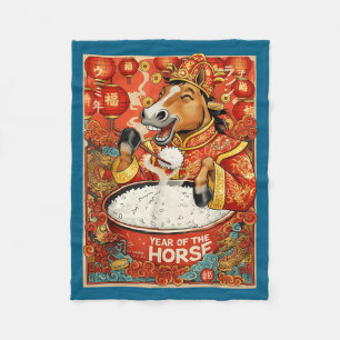 Couverture Polaire Nouveaux hommes Zodiaque Cheval Chinois Riz