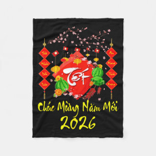 Couverture Polaire Nouvel An lunaire vietnamien 2026 Tet Viet Chuc Mu