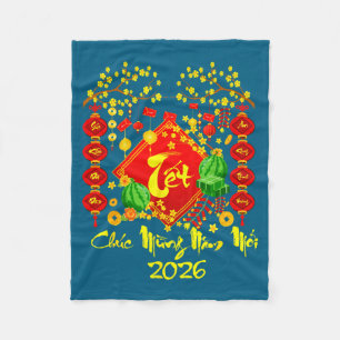 Couverture Polaire Nouvel An lunaire vietnamien 2026 Tet Viet Chuc Mu