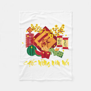 Couverture Polaire Nouvel An lunaire vietnamien 2026 Tet Viet Chuc Mu