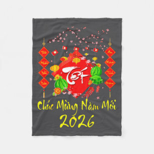 Couverture Polaire Nouvel An lunaire vietnamien 2026 Tet Viet Chuc Mu