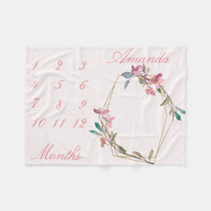 Couverture Polaire Nouvel bébé Jalon Jalon Cerise Blossom Gold Geo