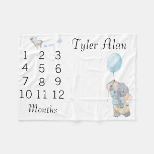 Couverture Polaire Nouvel bébé Jalon mignon petit éléphant