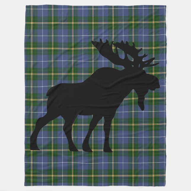 Couverture Polaire Nouvelle-Écosse Tartan Custom Moose Brown Plaid (Devant)