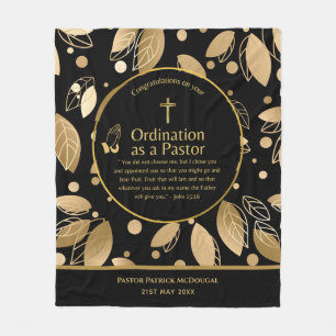 Couverture Polaire NOUVELLE Ordination PASTOR TEXTE personnalisé nouv