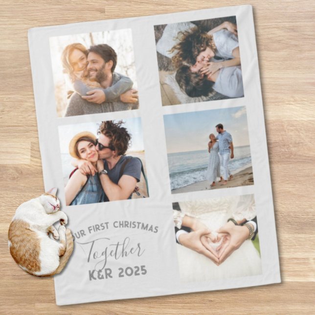 Couverture Polaire Nouvelles Mourages Notre Premier Noël Ensemble Pho (Newly Weds Our First Christmas Together Photo Fleece Blanket)