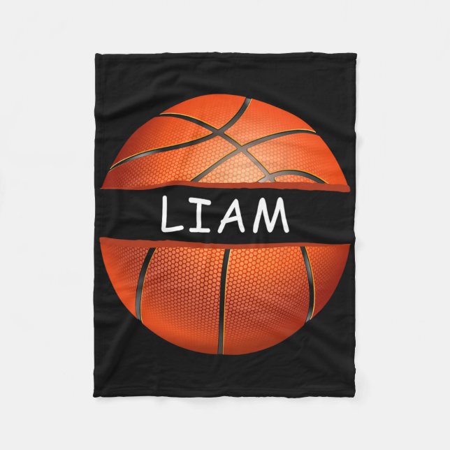 Couverture Polaire Novelty Nom personnalisé Liam Sports Bysketbyll (Devant)