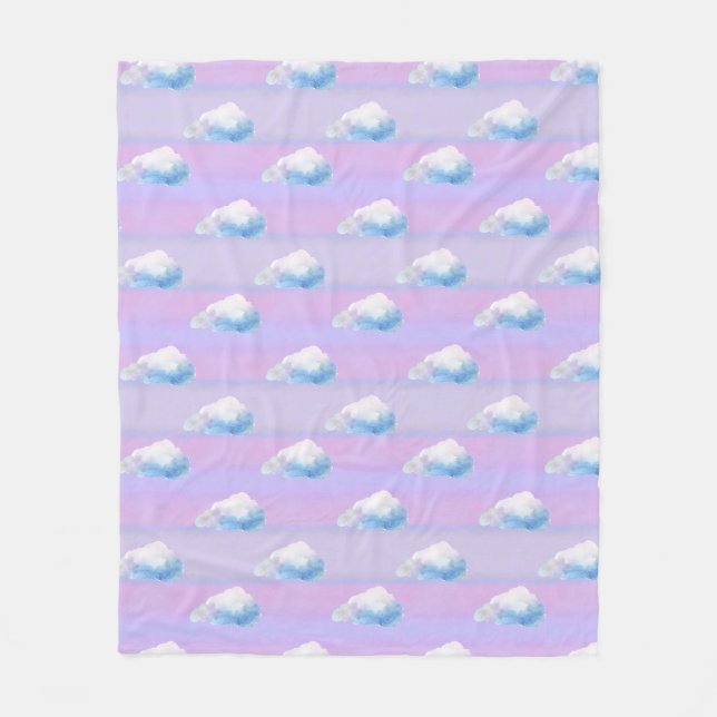 Couverture Polaire Nuage 9 Nuageux Violet et Bleu (Devant)