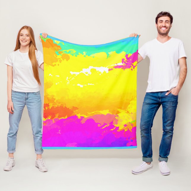 Couverture Polaire Nuages tendance et intemporels Art Motif (En situation)