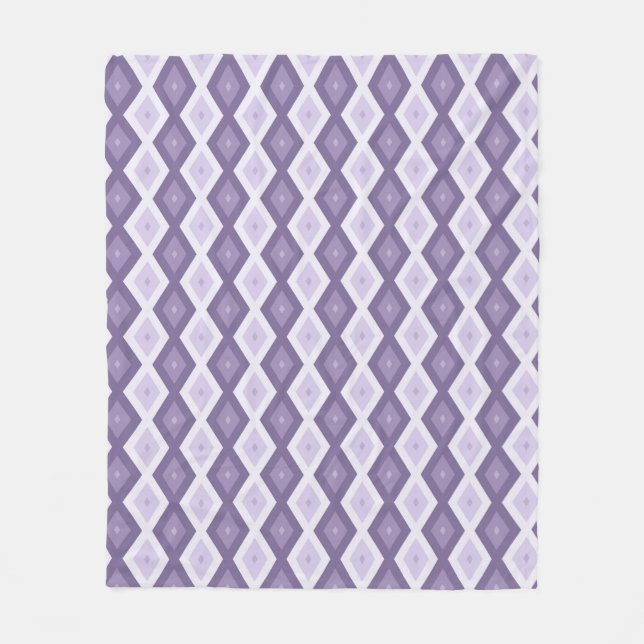 Couverture Polaire Nuances de lavande motif diamant (Devant)