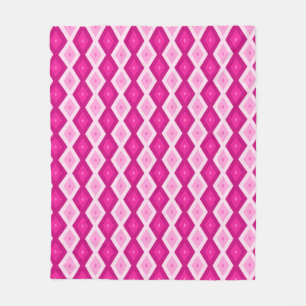 Couverture Polaire Nuances de motif de diamant fuchsia