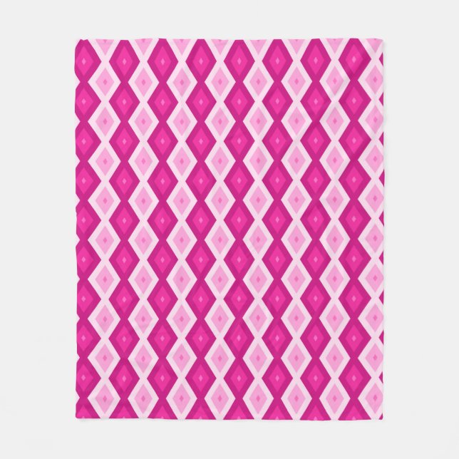 Couverture Polaire Nuances de motif de diamant fuchsia (Devant)