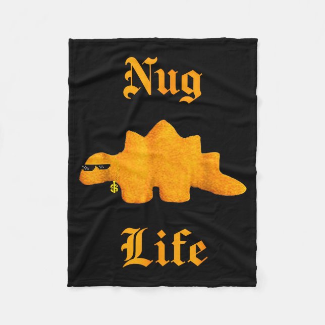Couverture Polaire Nug Life Dinosaur Chicken Nugget Funny Retro  (Devant)