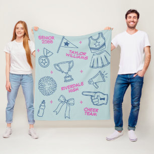 Couverture Polaire Nuit de seniors de l'équipe de cheerleading Doodle