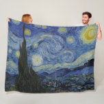 Couverture Polaire "Nuit étoilée" par Van Gogh<br><div class="desc">Ce design présente une reproduction en très haute résolution du célèbre tableau "Starry Night" de Van Gogh.</div>