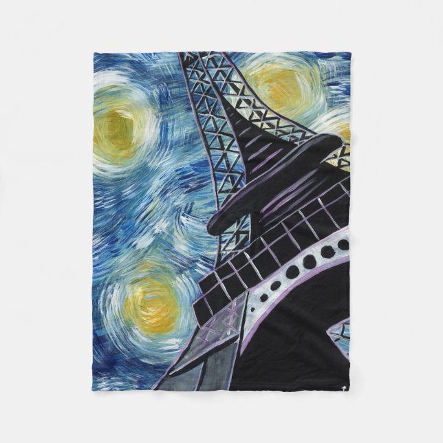 Couverture Polaire Nuit étoilée Paris (Devant)
