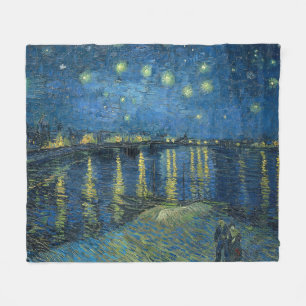 Couverture Polaire Nuit étoilée sur le Rhône (par van Gogh)