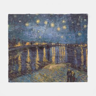 Couverture Polaire Nuit étoilée sur le Rhône par Vincent Van Gogh