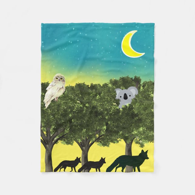 Couverture Polaire Nuit Safari (Devant)