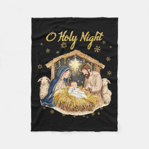 Couverture Polaire Nuit Sainte Religieuse Noël Nativité Scène F