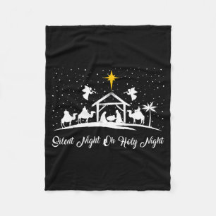 Couverture Polaire Nuit silencieuse Sainte Nuit Scène de la Nativité